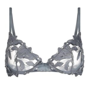 Fleur Du Mal  Lily floral embroidery bra