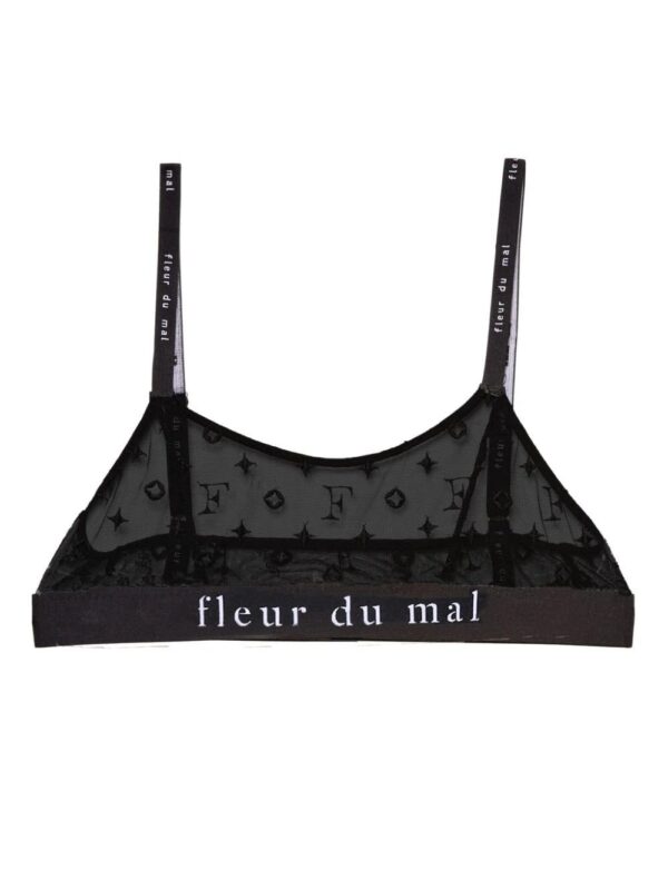 Fleur Du Mal  logo-underband monogram-pattern sheer bra