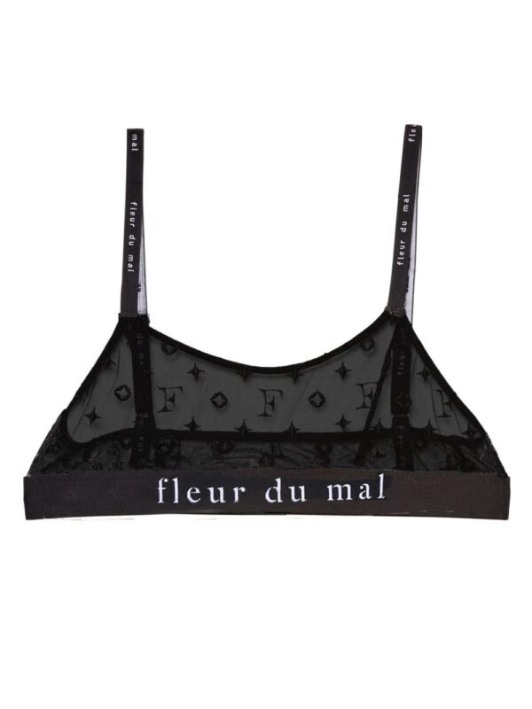 Fleur Du Mal  logo-underband monogram-pattern sheer bra - Image 2