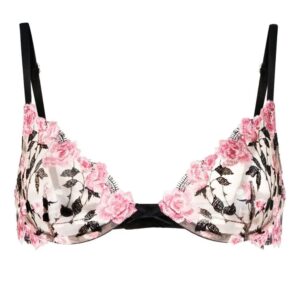 Fleur Du Mal floral-embroidered demi bra