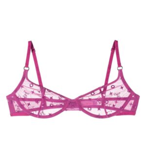 Fleur Du Mal  monogram-embroidered balconette bra