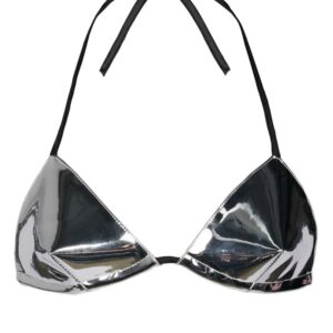 RTA  triangle-cup metallic-finish bralette