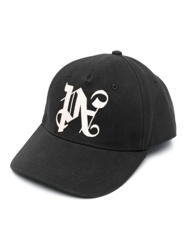 Palm Angels monogram-embroidered cotton cap