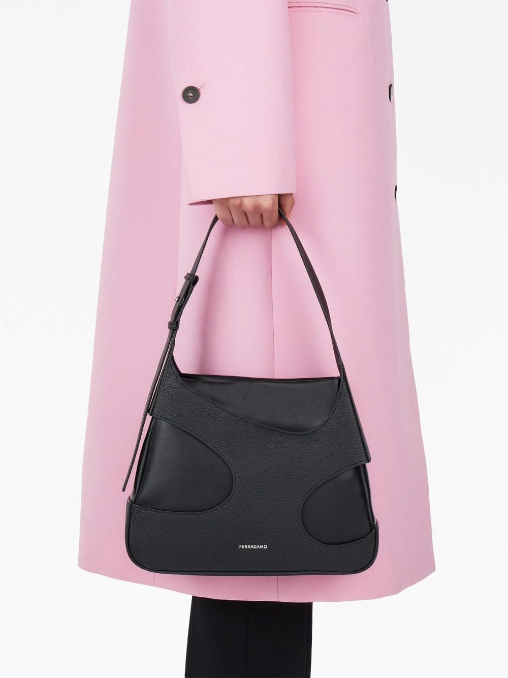 Ferragamo logo-print cut-out detailing shoulder bag - Image 2