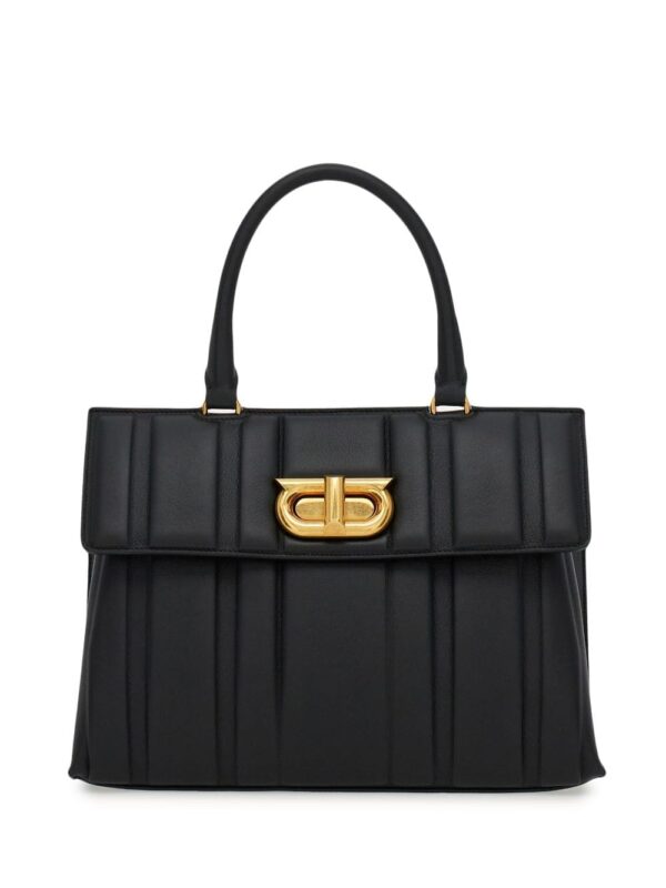 Ferragamo Gancini flip-lock leather tote bag