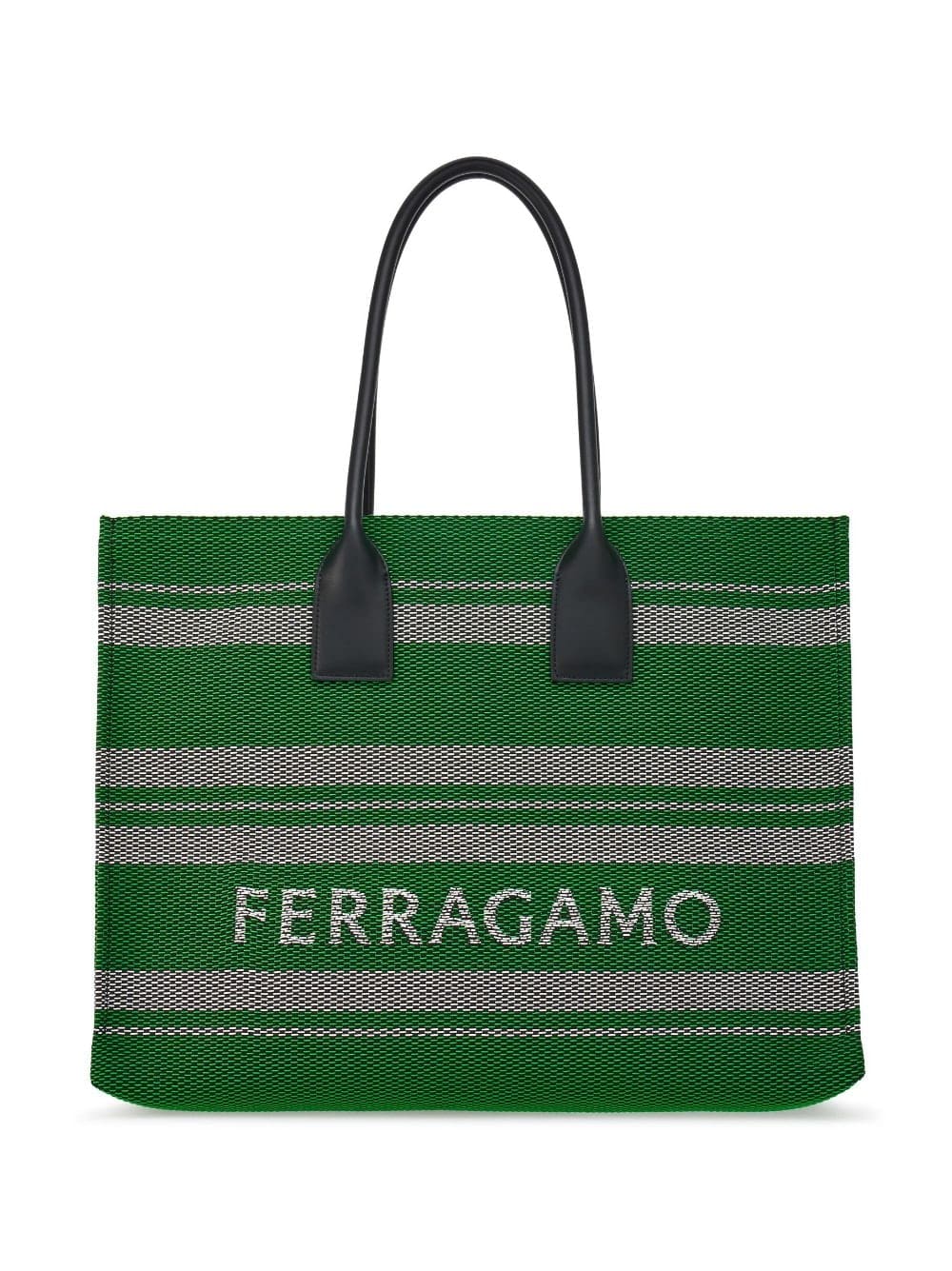 Ferragamo large jacquard striped tote bag