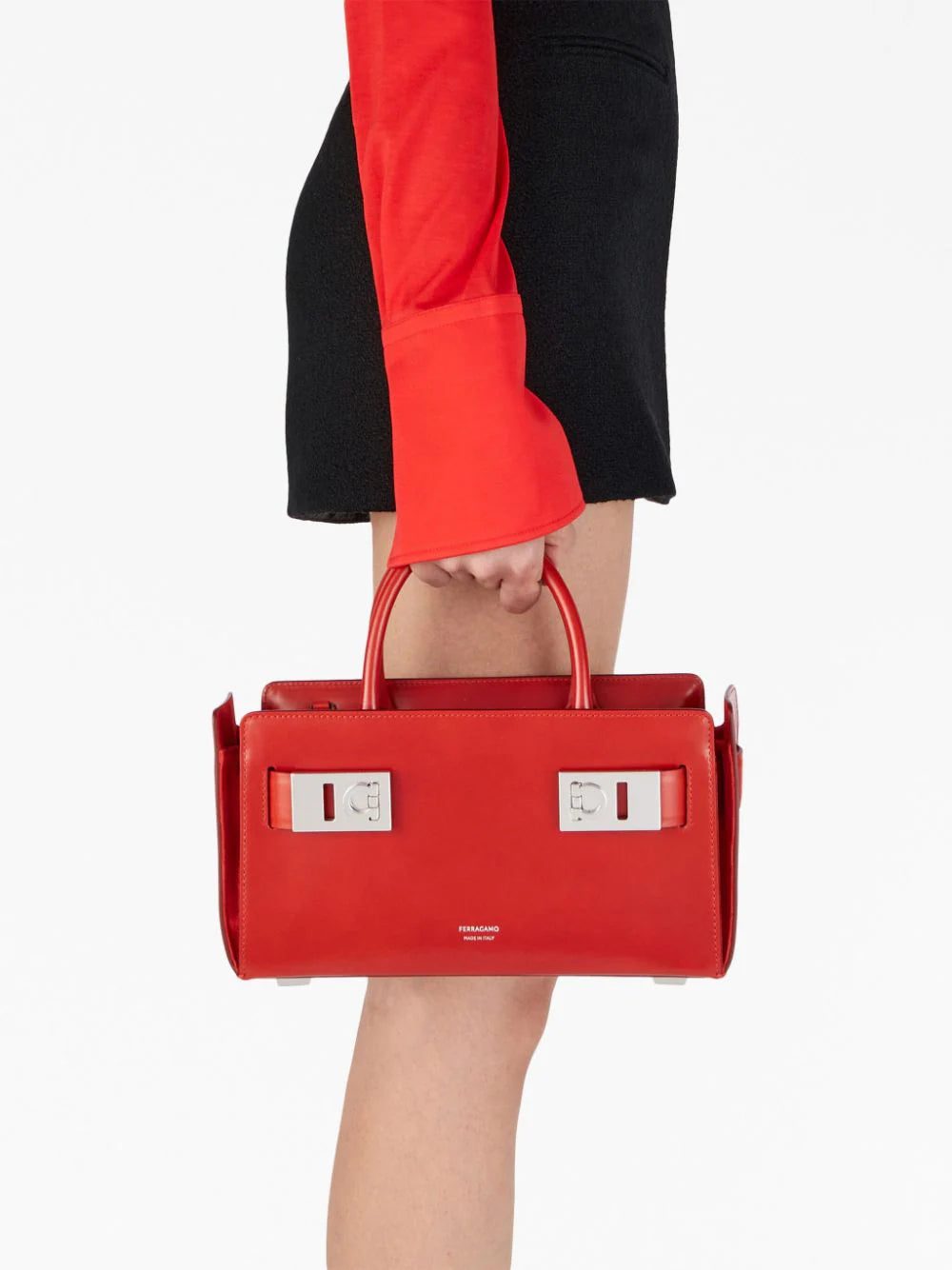 Ferragamo small Gancini buckles leather tote bag - Image 3