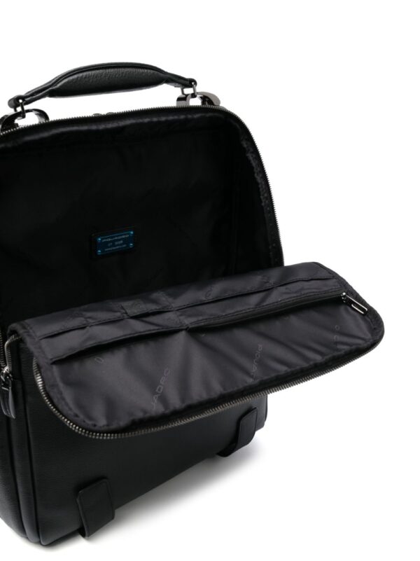 PIQUADRO logo-patch leather backpack - Image 4