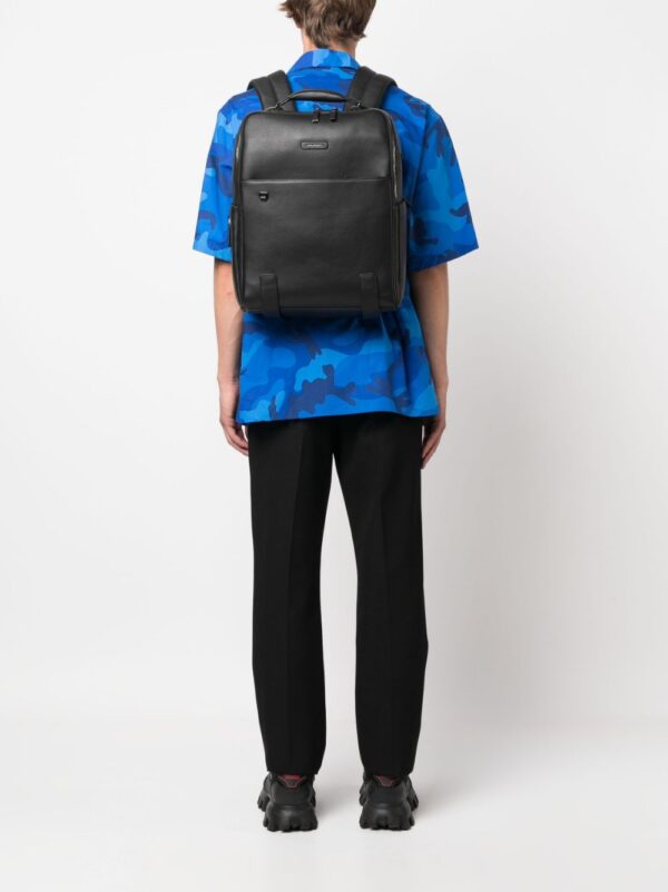PIQUADRO logo-patch leather backpack - Image 2