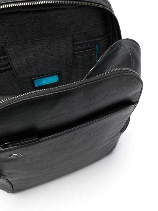 PIQUADRO logo-detail leather backpack - Image 5