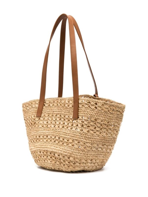 Saint Laurent crocheted raffia tote bag - Image 4