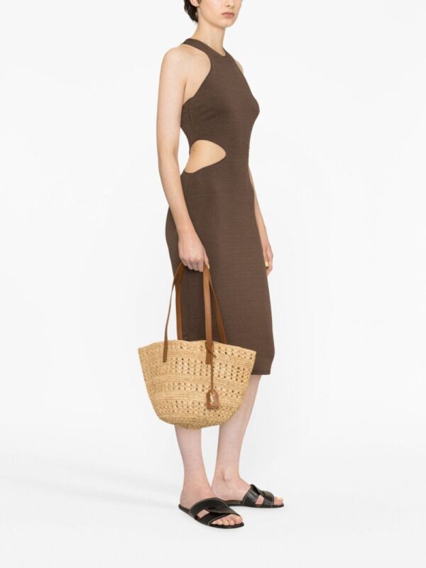 Saint Laurent crocheted raffia tote bag - Image 2