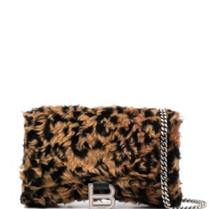 Balenciaga Hourglass fleece clutch bag