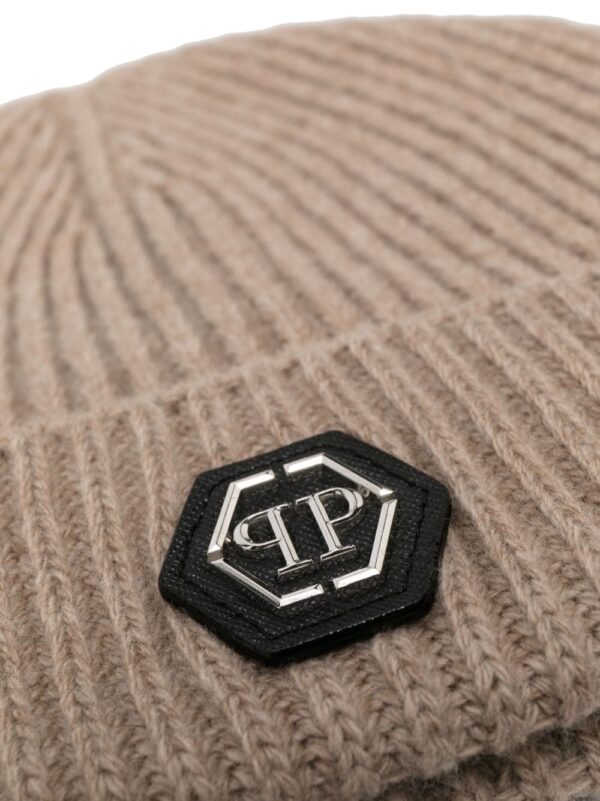 Philipp Plein logo-plaque wool beanie - Image 2