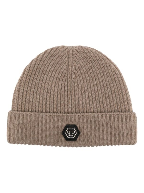 Philipp Plein logo-plaque wool beanie