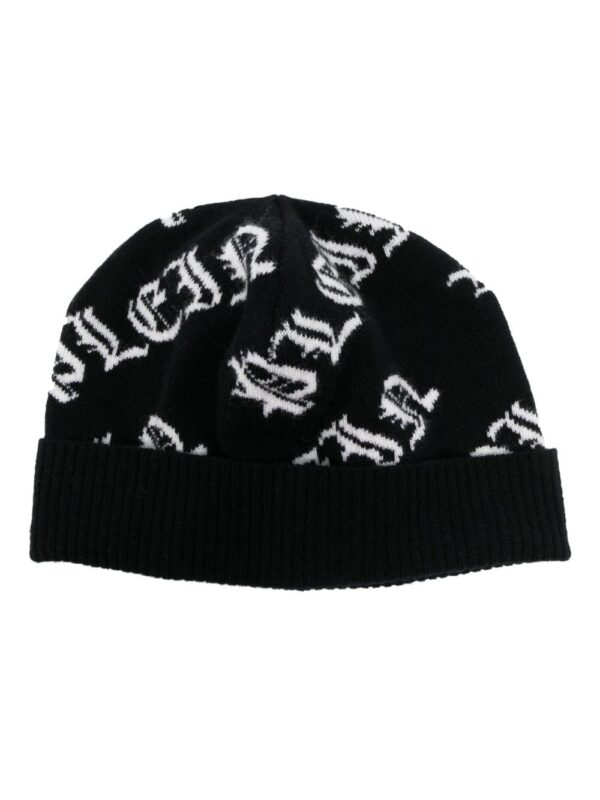 Philipp Plein Gothic Plein intarsia-knit beanie
