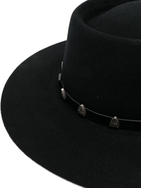Philipp Plein stud-embellished wool boater hat - Image 2