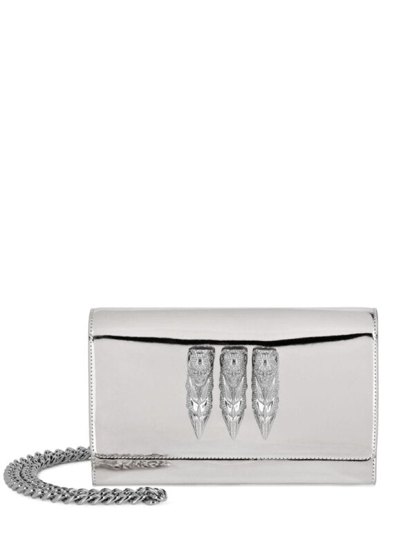 Philipp Plein Mirror leather clutch bag