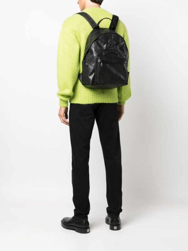 Philipp Plein paisley-embroidered leather backpack - Image 2