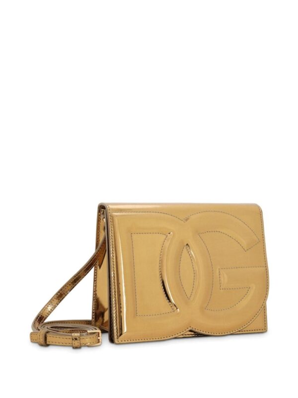 Dolce & Gabbana logo-embossed metallic-effect bag - Image 4
