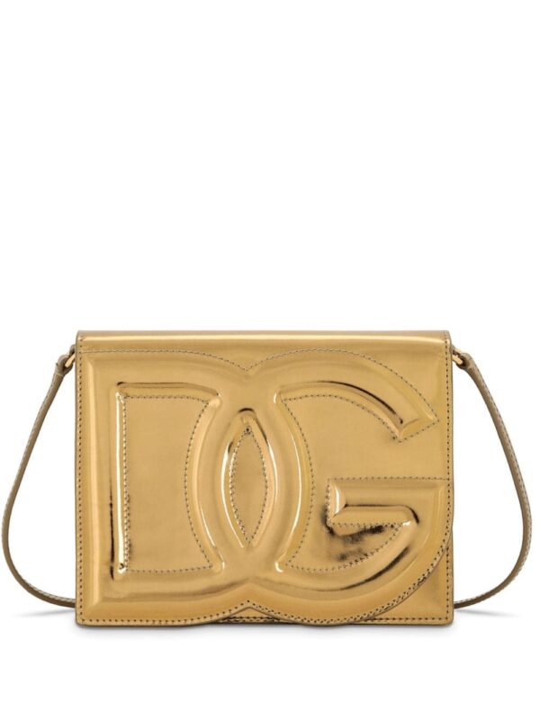 Dolce & Gabbana logo-embossed metallic-effect bag