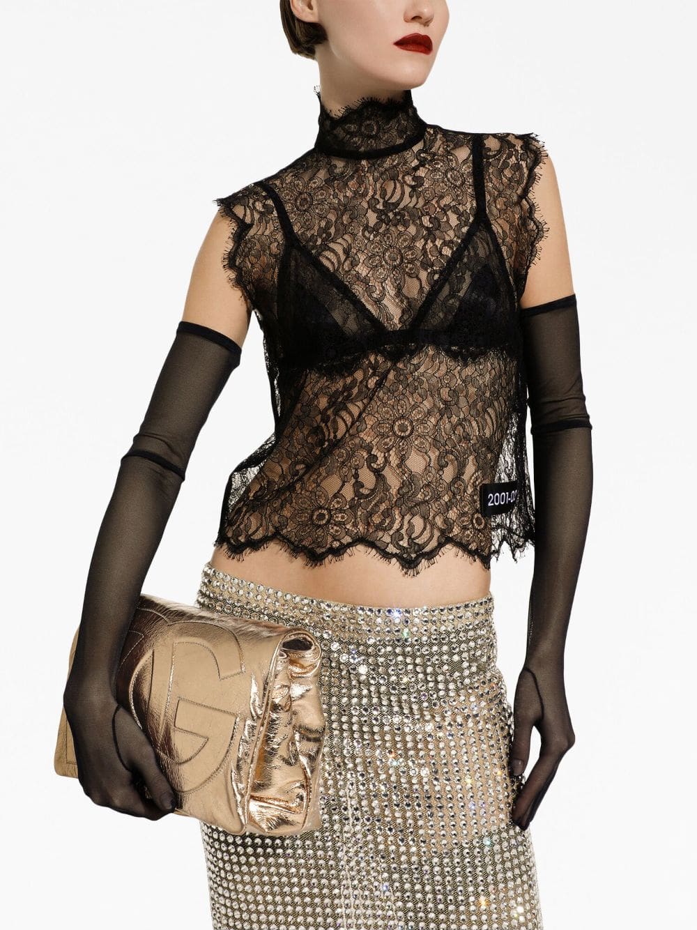 Dolce & Gabbana metallic-effect leather crossbody bag - Image 2