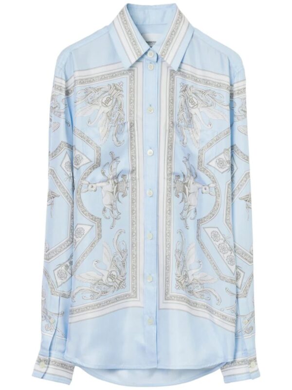 Burberry  Statue-print silk shirt