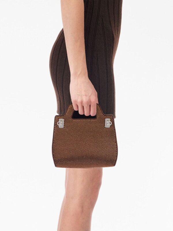 Ferragamo Wanda rhinestone mini bag - Image 3