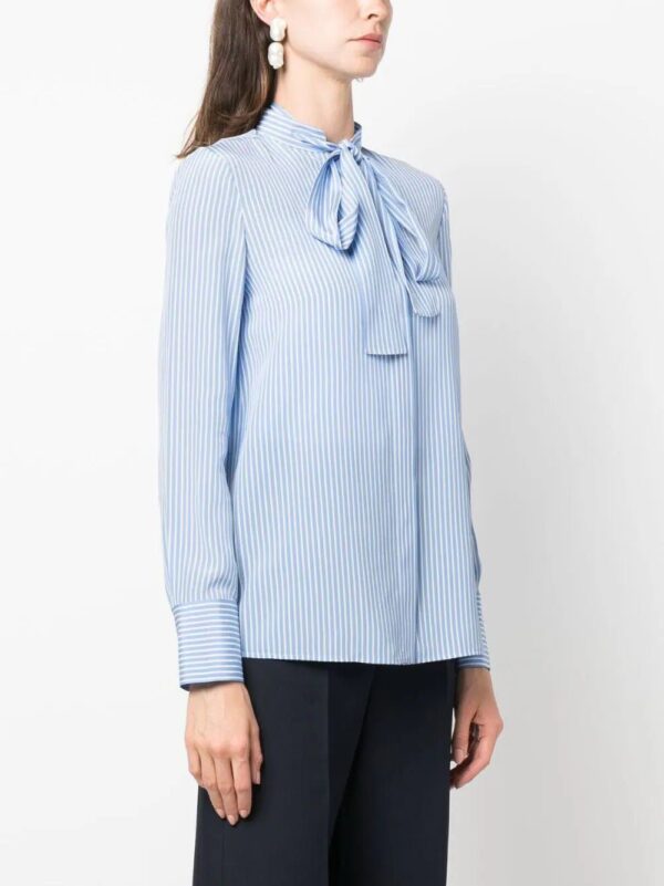 Valentino Garavani  striped pussy-bow silk shirt - Image 3