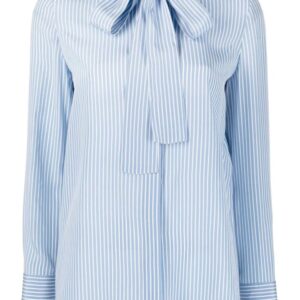 Valentino Garavani  striped pussy-bow silk shirt
