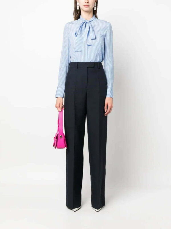 Valentino Garavani  striped pussy-bow silk shirt - Image 2