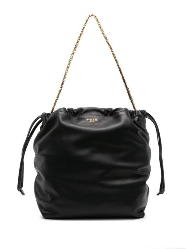Moschino Shopper logo-appliqué leather shoulder bag