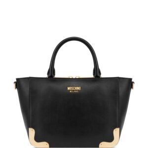 Moschino logo-lettering leather shoulder bag