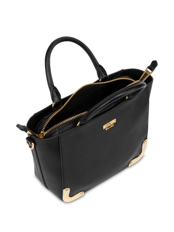 Moschino logo-lettering leather shoulder bag - Image 2