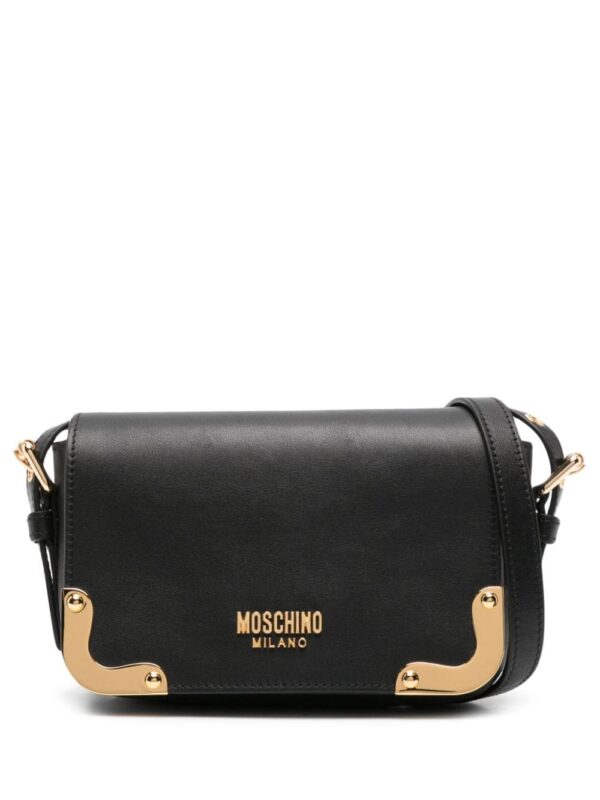 Moschino metal-corners leather crossbody bag