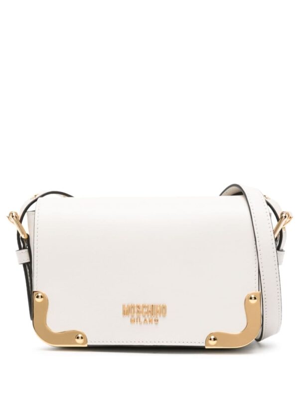 Moschino metal-corners leather crossbody bag
