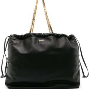 Moschino logo-appliqué leather bucket bag