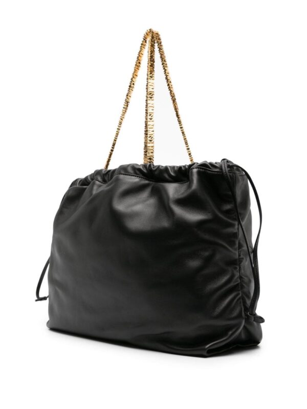 Moschino logo-appliqué leather bucket bag - Image 3