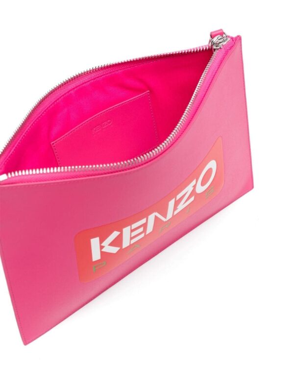 Kenzo logo-print leather clutch bag - Image 5