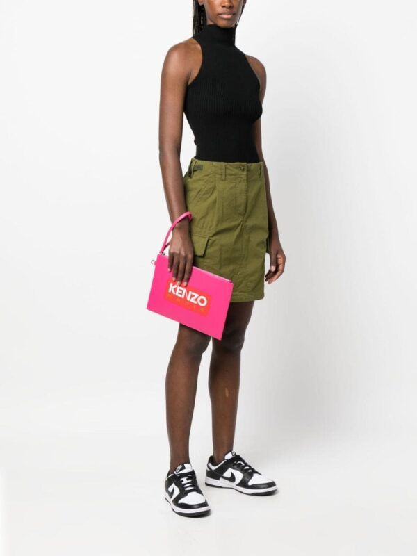 Kenzo logo-print leather clutch bag - Image 2