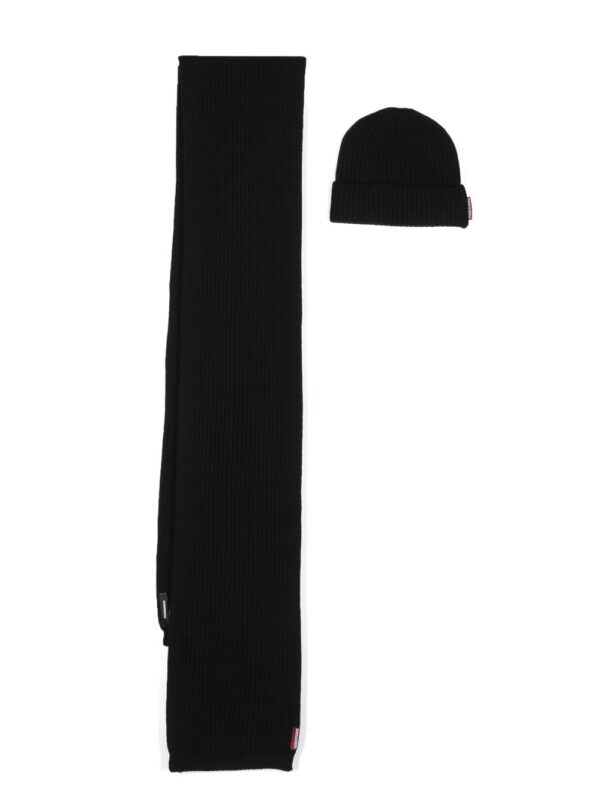 DSQUARED2 knitted wool scarf-beanie set