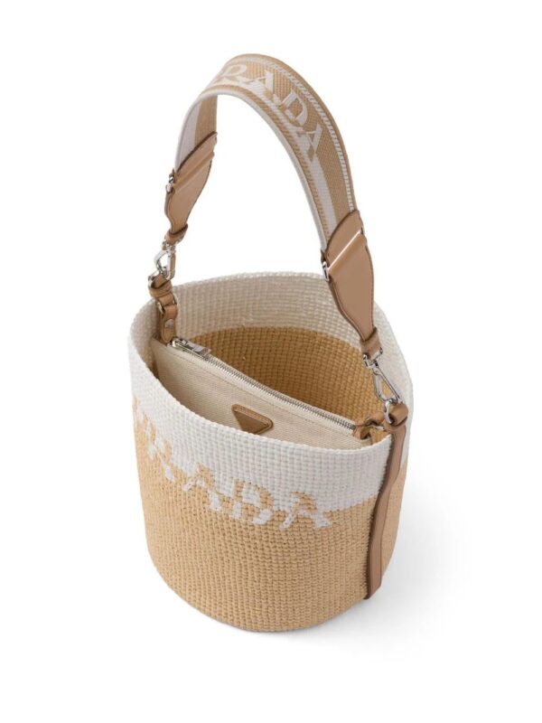 Prada  logo-plaque bucket bag - Image 4
