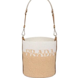 Prada  logo-plaque bucket bag