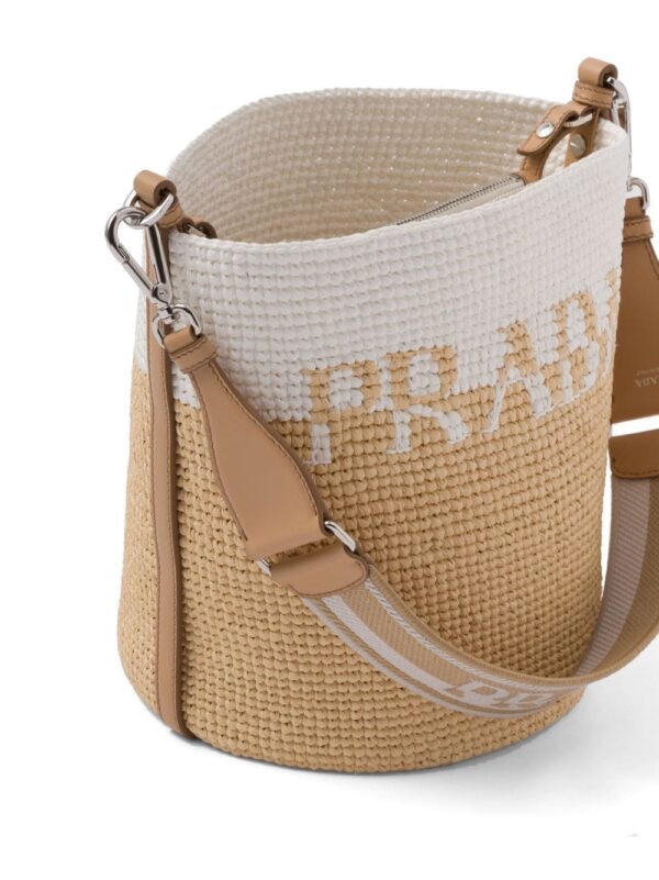 Prada  logo-plaque bucket bag - Image 3