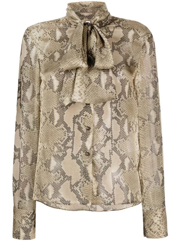 Stella McCartney  python-print silk shirt