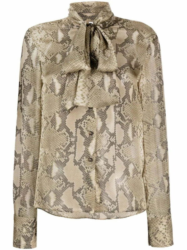 Stella McCartney  python-print silk shirt