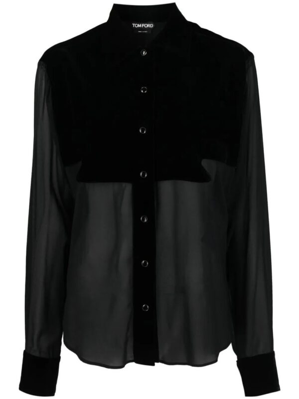 TOM FORD  panelled buttoned silk shirt
