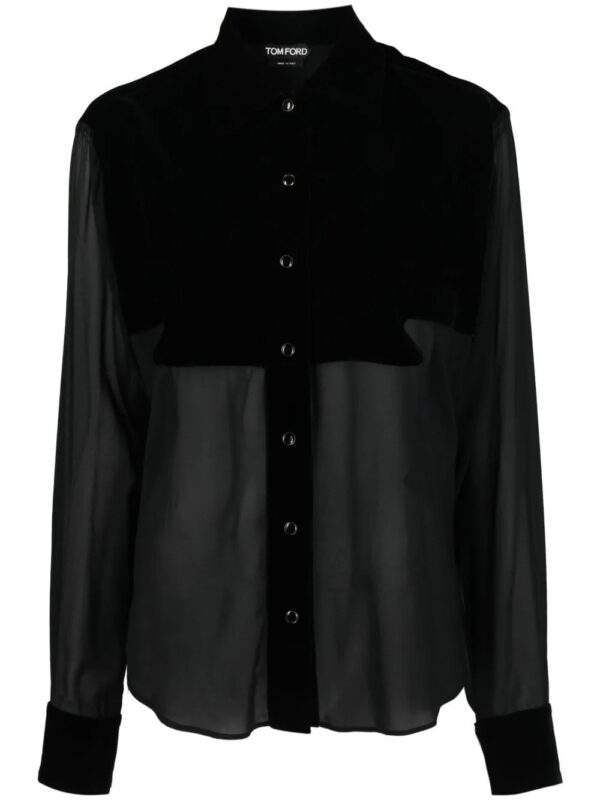 TOM FORD  panelled buttoned silk shirt