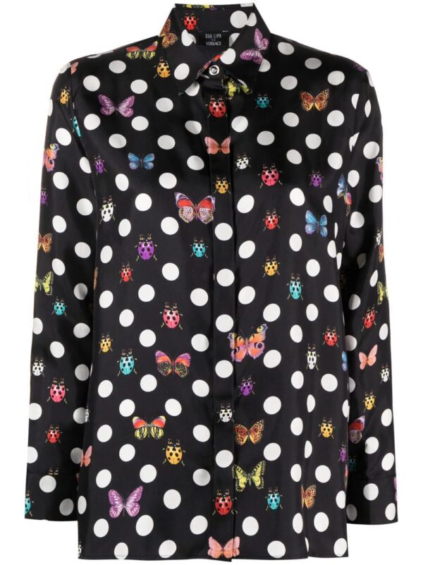 Versace  Butterflies-print silk shirt