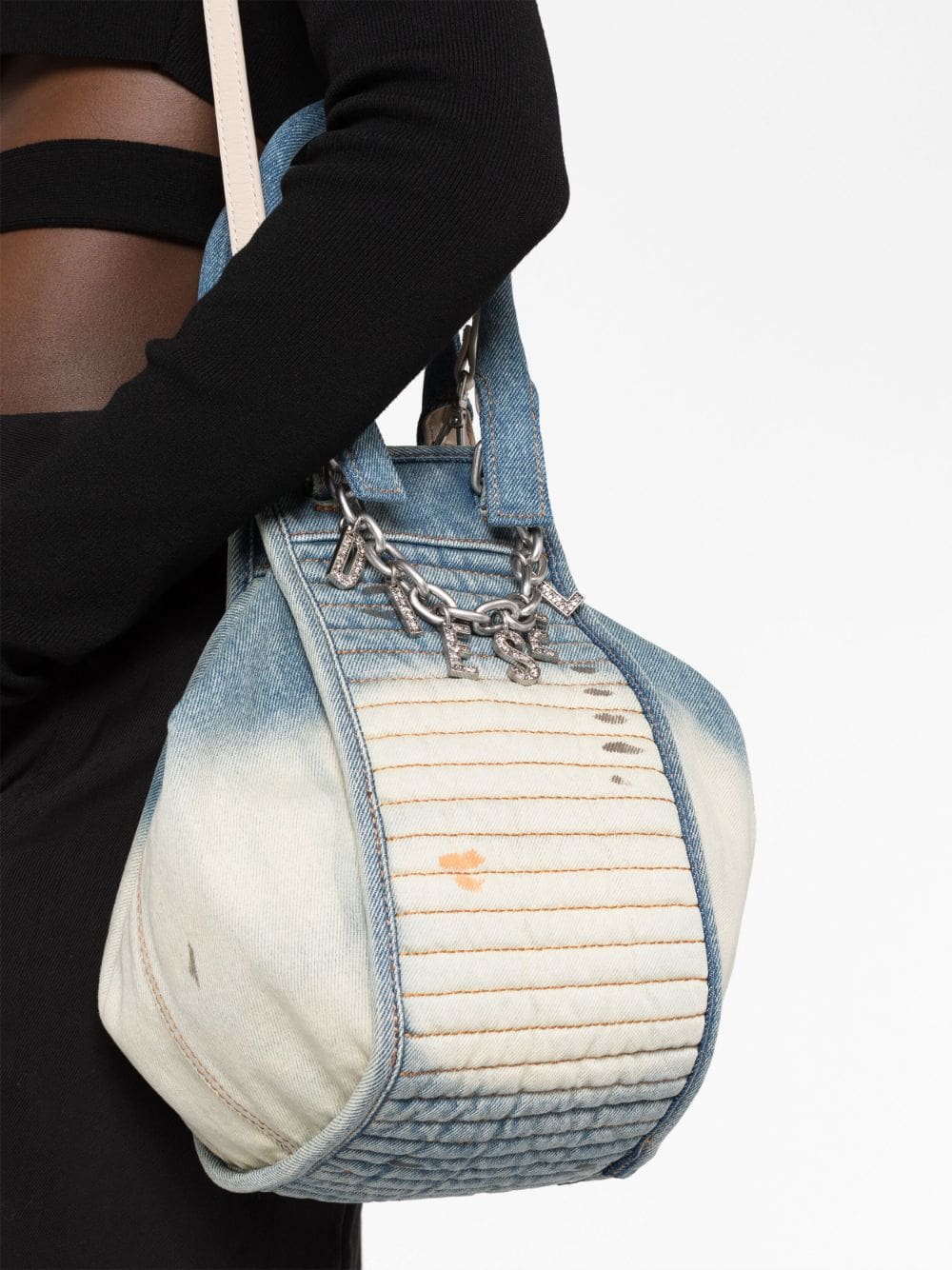 Diesel D-VINA S denim hand bag - Image 3